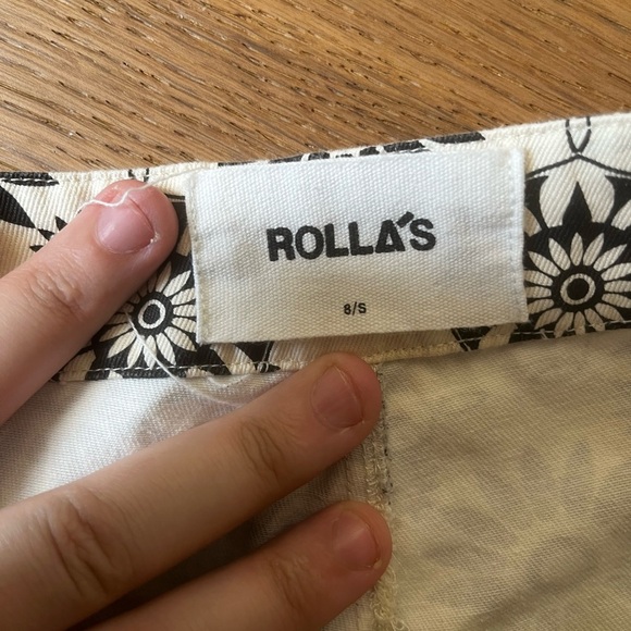 Rolla’s Plaza Bootcut Crop Pants Women's Cream/Black Floral Print High Rise S - Picture 7 of 7
